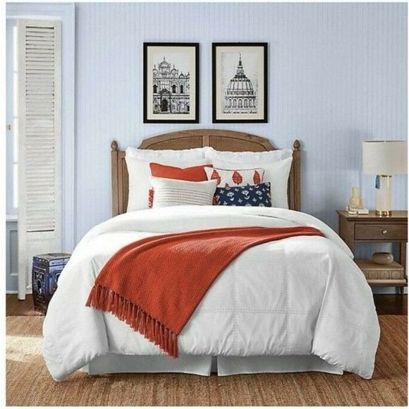 Bed Bath & Beyond Bedding Farmhouse One Kings Lane White Eyelet Comforter Set Full Queen 3